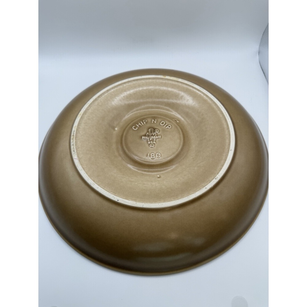 Vintage Pfaltzgraff Chip & Dip Serving Bowl Brown USA #180 10.5" - Picture 4 of 6